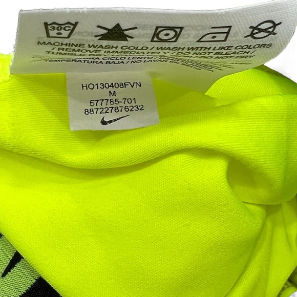 NIKE NEON YELLOW DRI-FIT ACTIVE ATHLETIC SHORTS - Picture 10 of 13